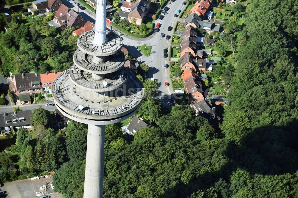 Luftbild Kiel - Fernmeldeturm im Vieburger Gehölz in Kiel im Bundesland Schleswig-Holstein