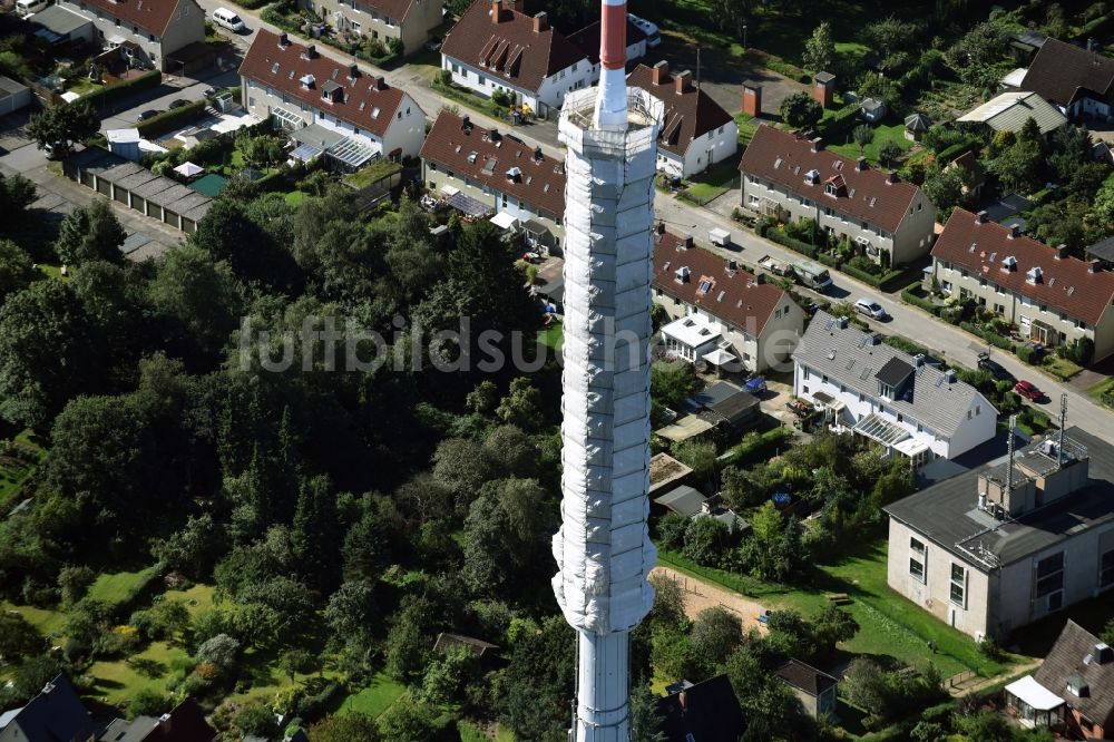 Kiel von oben - Fernmeldeturm im Vieburger Gehölz in Kiel im Bundesland Schleswig-Holstein