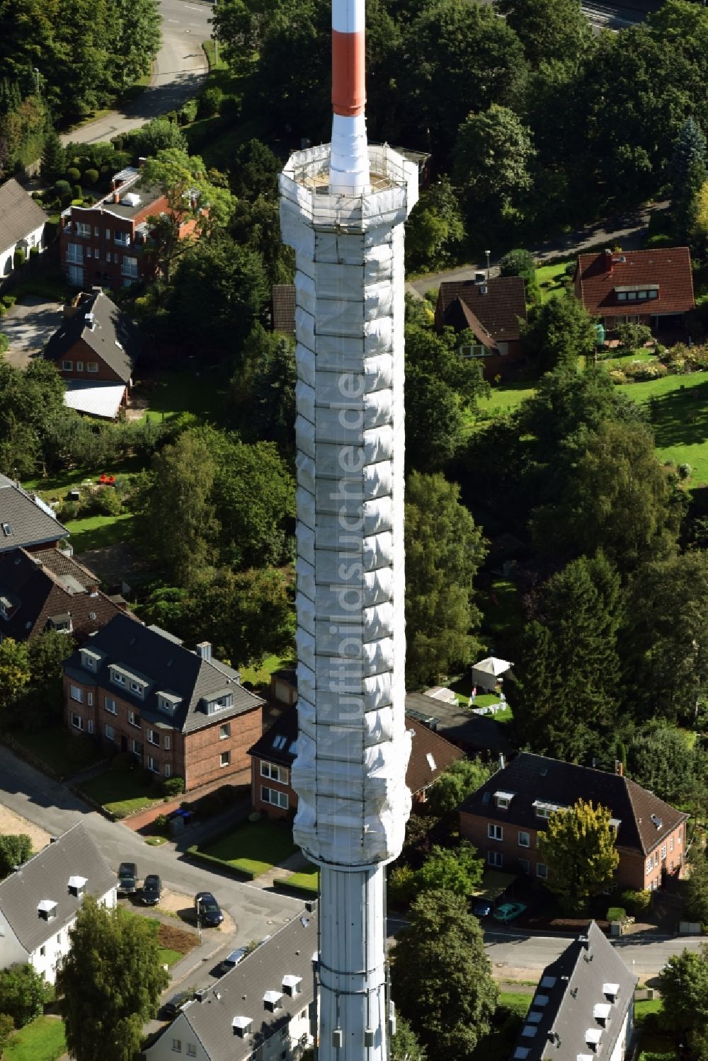 Kiel von oben - Fernmeldeturm im Vieburger Gehölz in Kiel im Bundesland Schleswig-Holstein