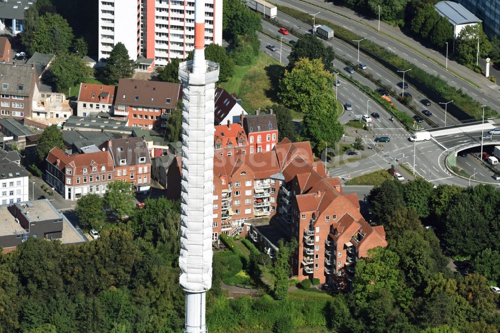 Luftbild Kiel - Fernmeldeturm im Vieburger Gehölz in Kiel im Bundesland Schleswig-Holstein