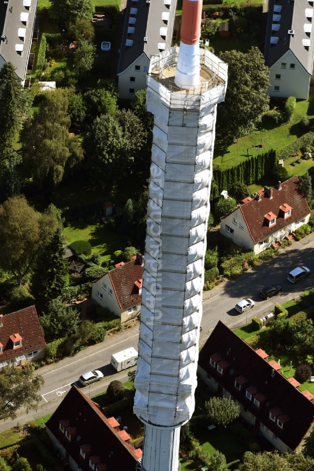 Kiel von oben - Fernmeldeturm im Vieburger Gehölz in Kiel im Bundesland Schleswig-Holstein