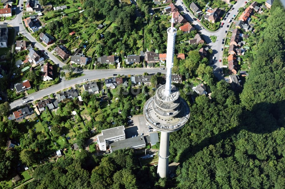 Kiel aus der Vogelperspektive: Fernmeldeturm im Vieburger Gehölz in Kiel im Bundesland Schleswig-Holstein