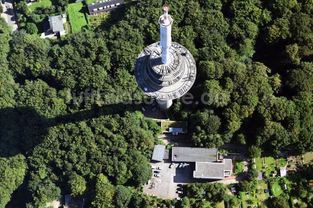 Luftaufnahme Kiel - Fernmeldeturm im Vieburger Gehölz in Kiel im Bundesland Schleswig-Holstein