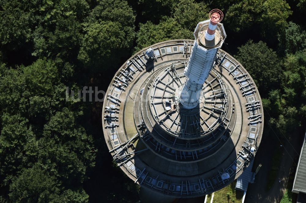 Luftaufnahme Kiel - Fernmeldeturm im Vieburger Gehölz in Kiel im Bundesland Schleswig-Holstein