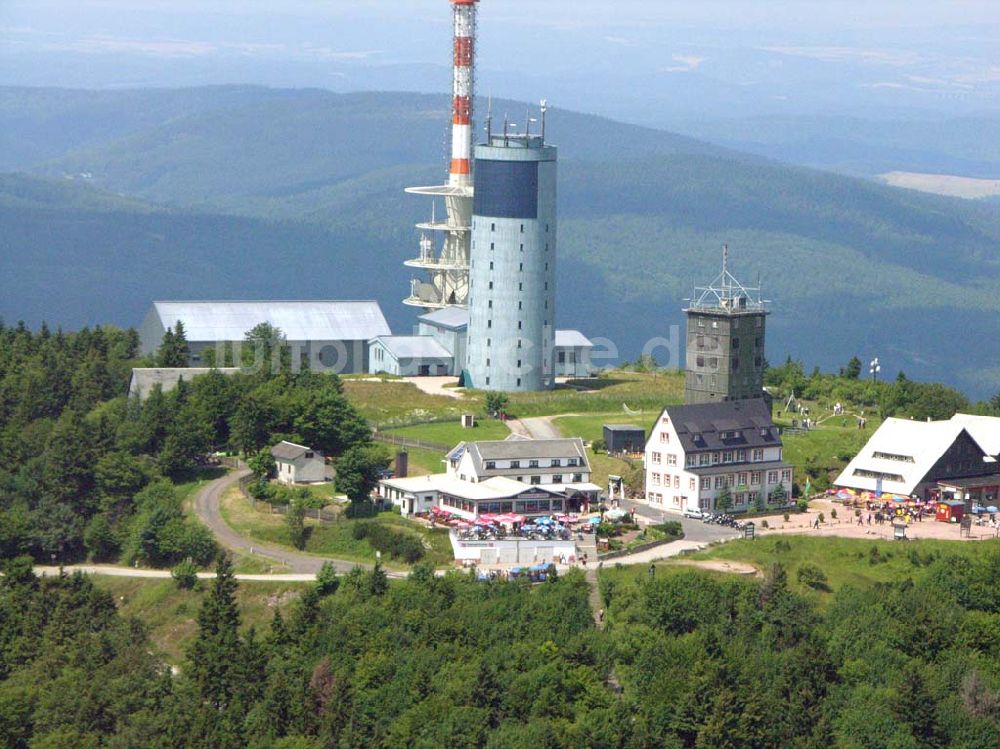 Luftbild Tabarz / Thüringen - Fernsehturm auf dem Inselsberg bei Tabarz.