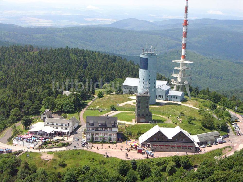 Tabarz / Thüringen aus der Vogelperspektive: Fernsehturm auf dem Inselsberg bei Tabarz.