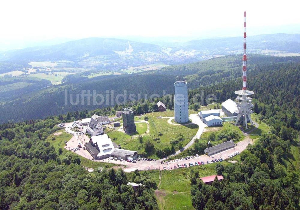 Luftbild Tabarz / Thüringen - Fernsehturm auf dem Inselsberg bei Tabarz.