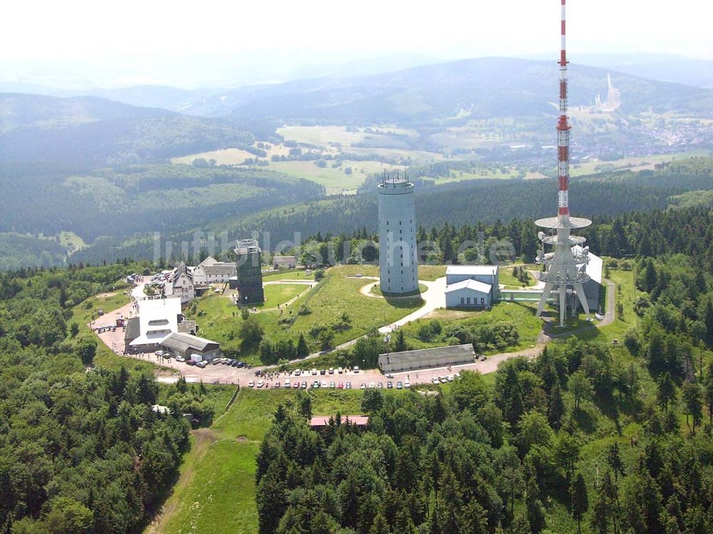 Luftaufnahme Tabarz / Thüringen - Fernsehturm auf dem Inselsberg bei Tabarz.