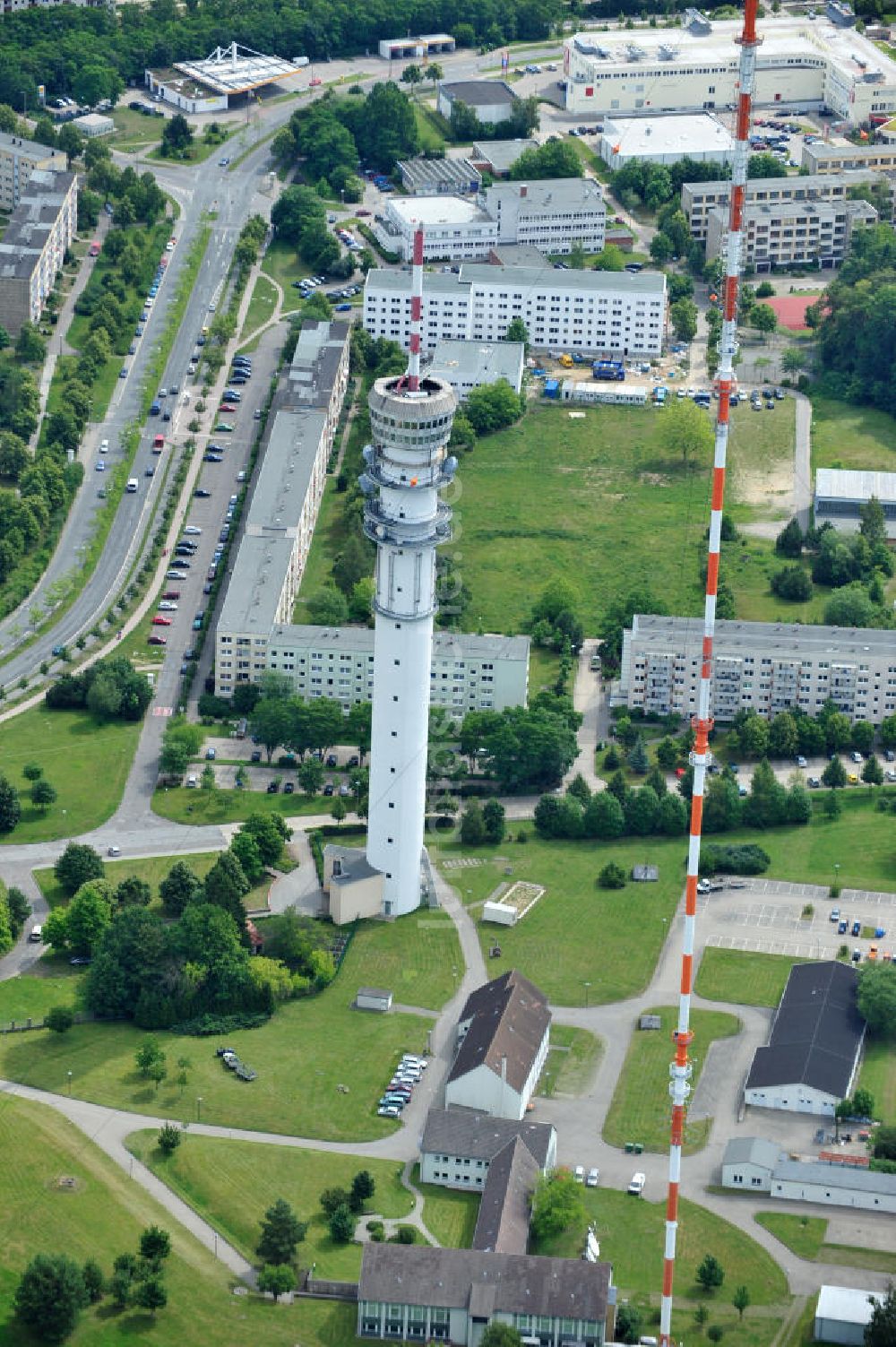 Luftaufnahme Schwerin - Fernsehturm Schwerin