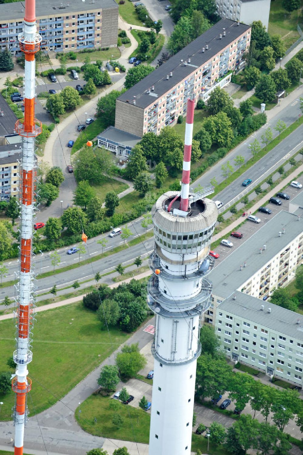 Schwerin aus der Vogelperspektive: Fernsehturm Schwerin