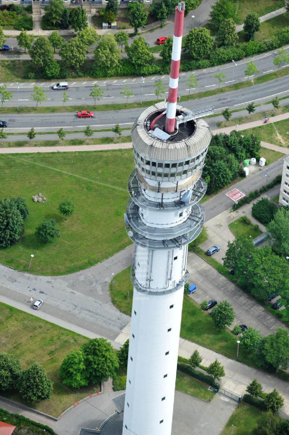 Luftaufnahme Schwerin - Fernsehturm Schwerin