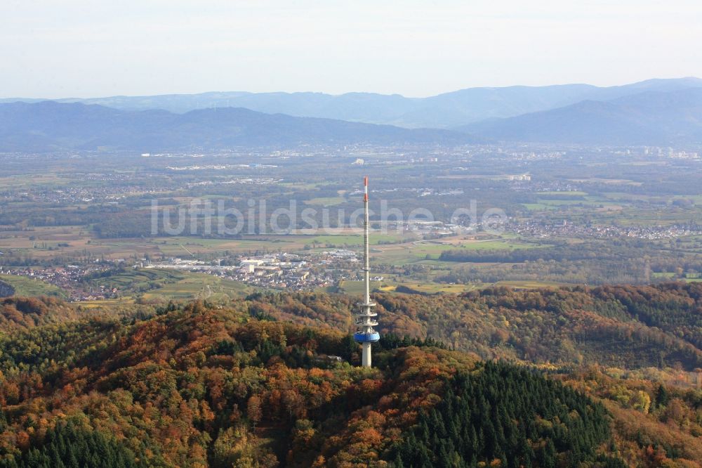 Endingen am Kaiserstuhl aus der Vogelperspektive: Fernsehturm - Umsetzer am Gebirgszug Kaiserstuhl bei Endingen im Bundesland Baden-Württemberg