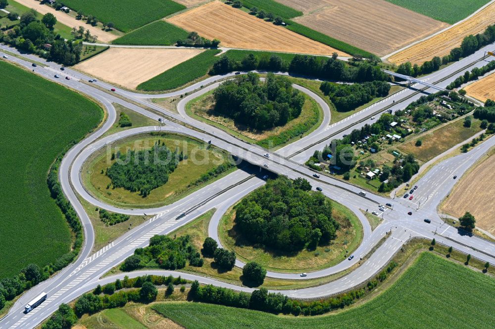 Sindelfingen aus der Vogelperspektive: Fernstraße Abfahrt der Bundesstraße B464 in Sindelfingen im Bundesland Baden-Württemberg, Deutschland