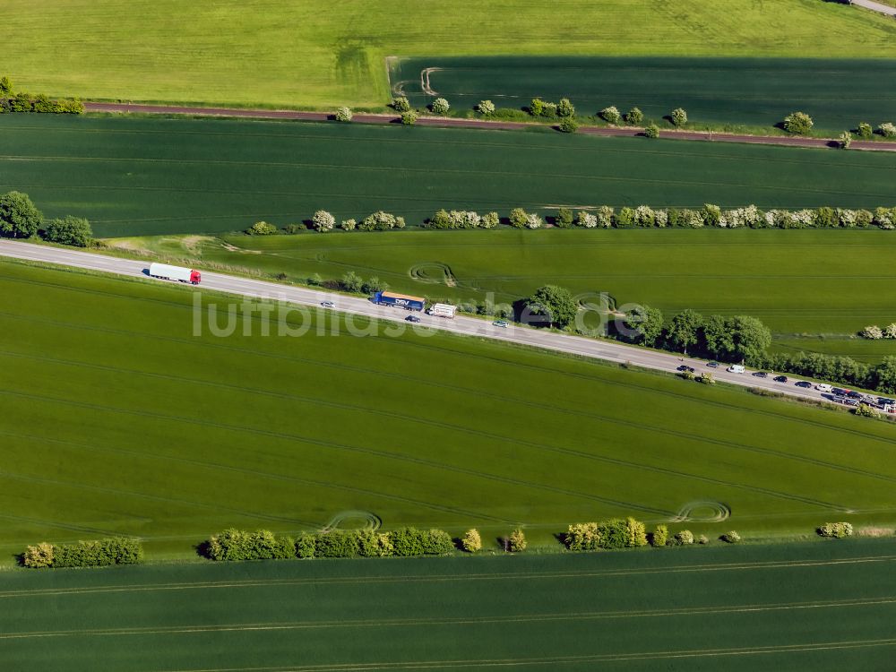 Großenbrode von oben - Fernstraßenverlauf der Bundesstraße B207 in Großenbrode im Bundesland Schleswig-Holstein, Deutschland