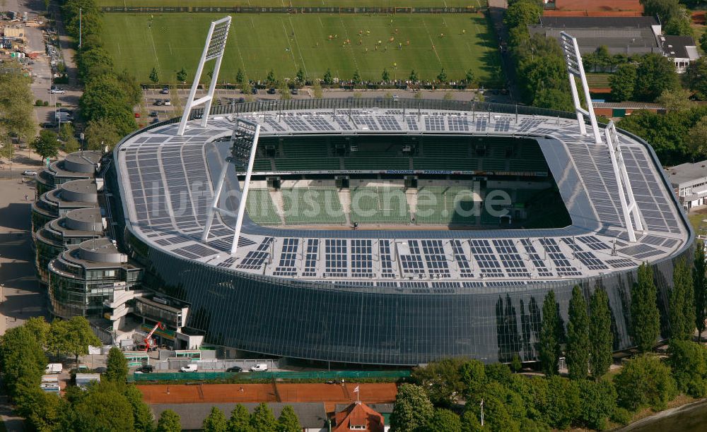 Bremen von oben - Fertig umgebautes Weserstadion Bremen