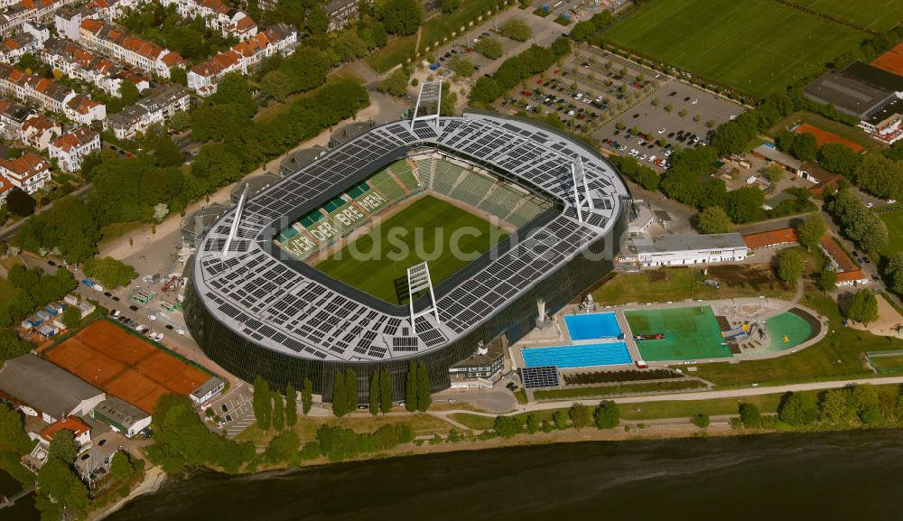 Bremen von oben - Fertig umgebautes Weserstadion Bremen