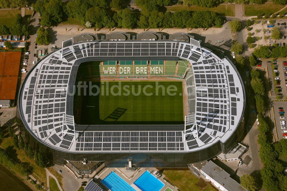 Bremen von oben - Fertig umgebautes Weserstadion Bremen