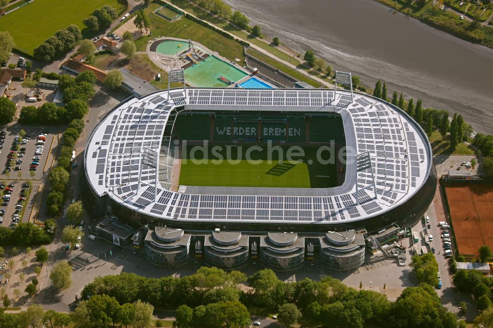 Bremen von oben - Fertig umgebautes Weserstadion Bremen