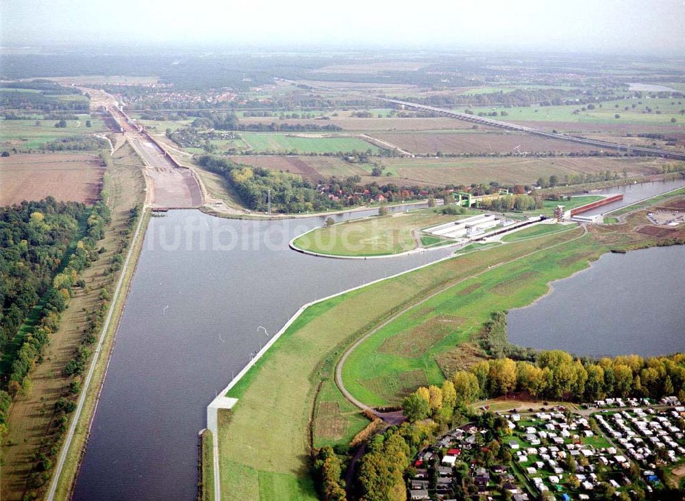 Luftbild Rothensee - Fertige Doppelsparschleuse Rothensee.