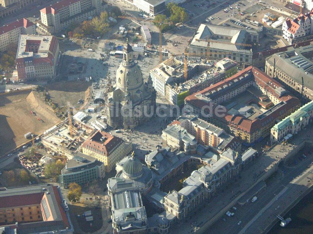 Luftbild Dresden (Sachsen) - Fertige Frauenkirche in Dresden zum Tag der Weihe am 30.10.2005