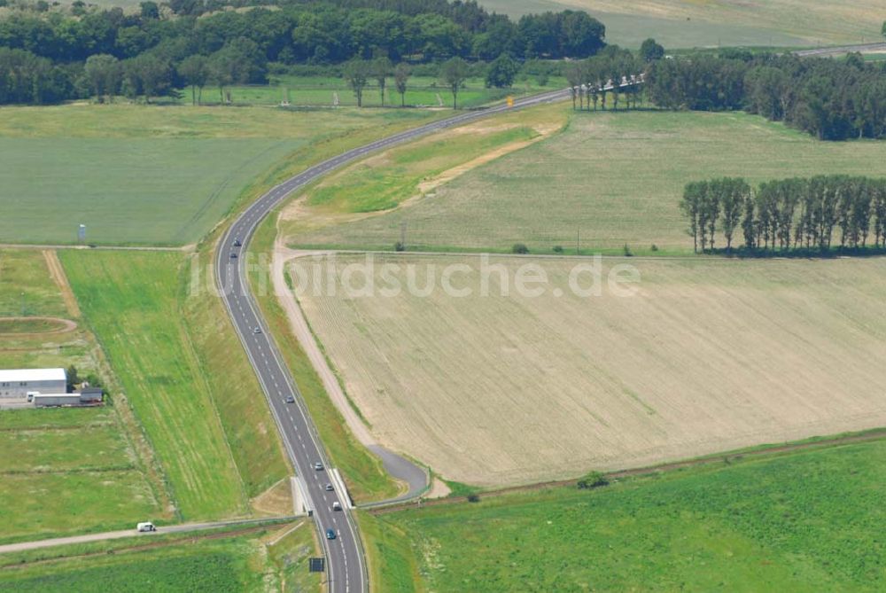 Belzig von oben - Fertige Ortsumfahrung Belzig, gebaut u.a. durch die Schälerbau Berlin GmbH