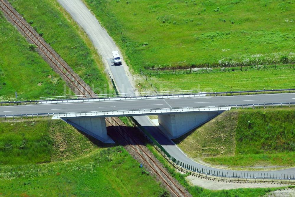 Luftbild Belzig - Fertige Ortsumfahrung Belzig, gebaut u.a. durch die Schälerbau Berlin GmbH