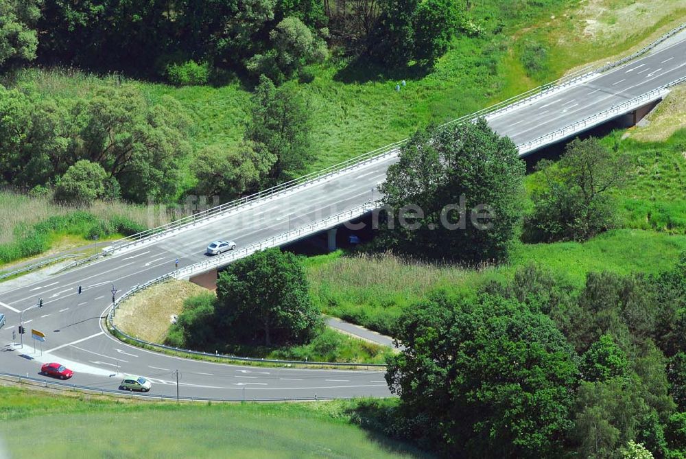 Luftbild Belzig - Fertige Ortsumfahrung Belzig, gebaut u.a. durch die Schälerbau Berlin GmbH