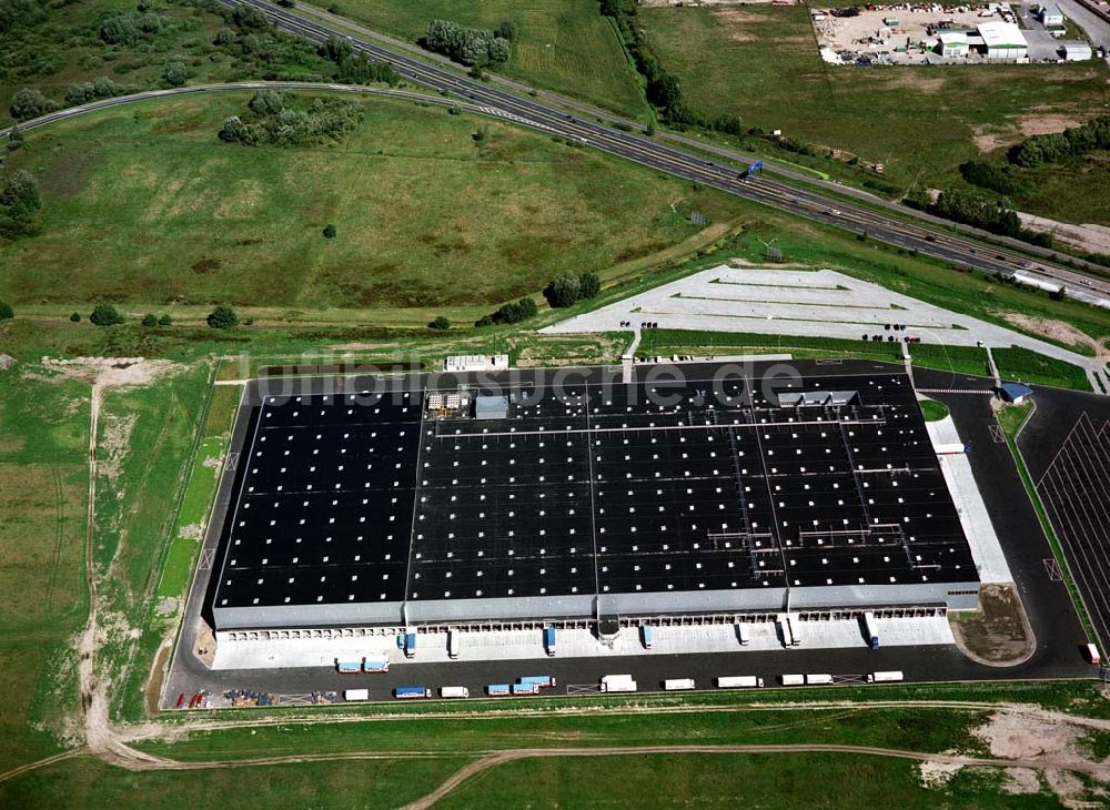 Berlin - Pankow aus der Vogelperspektive: Fertiges LDZ - Nord - Logistikzentrum der BLEG im Gewerbegebiet Pankow - Nord am Berliner Ring.