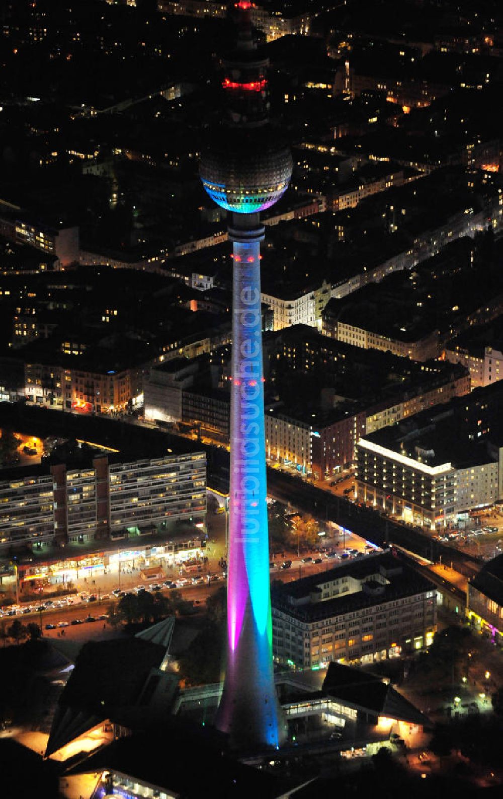 Luftaufnahme Berlin - Festival of Lights Berliner Fernsehturm