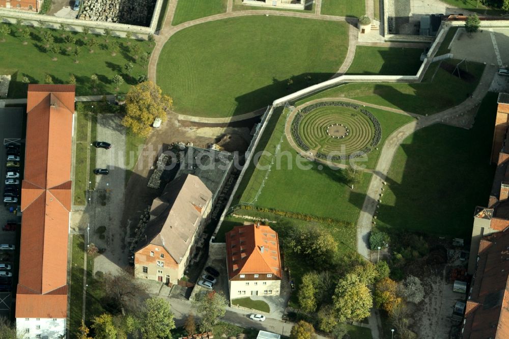 Luftaufnahme Erfurt - Festung s - Bauwerk der Zitadelle Petersberg in Erfurt im Bundesland Thüringen