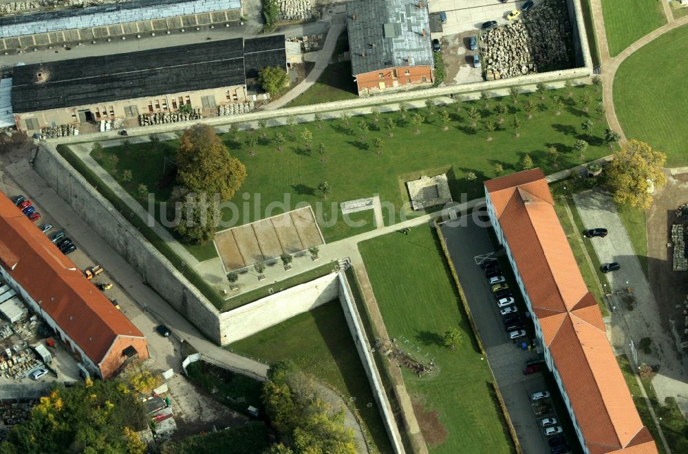 Erfurt von oben - Festung s - Bauwerk der Zitadelle Petersberg in Erfurt im Bundesland Thüringen