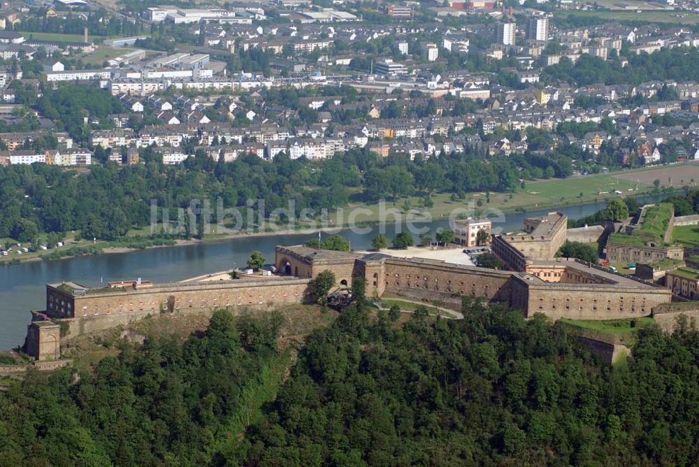 Koblenz von oben - Festung Ehrenbreitstein in Koblenz