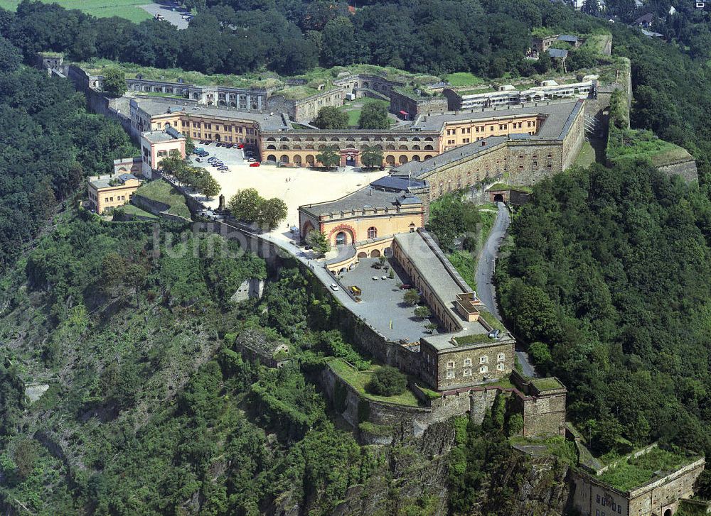 Koblenz von oben - Festung Ehrenbreitstein in Koblenz - the Ehrenbreitstein Fortress in Koblenz