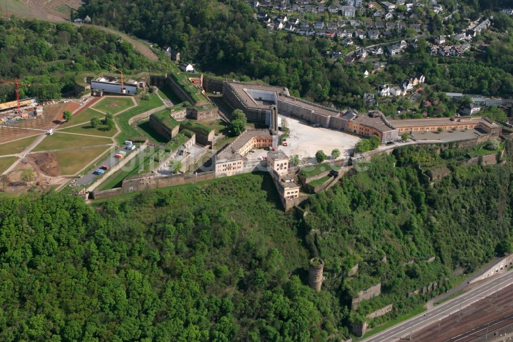 Luftaufnahme Koblenz - Festung Ehrenbreitstein in Koblenz im Bundesland Rheinland-Pfalz