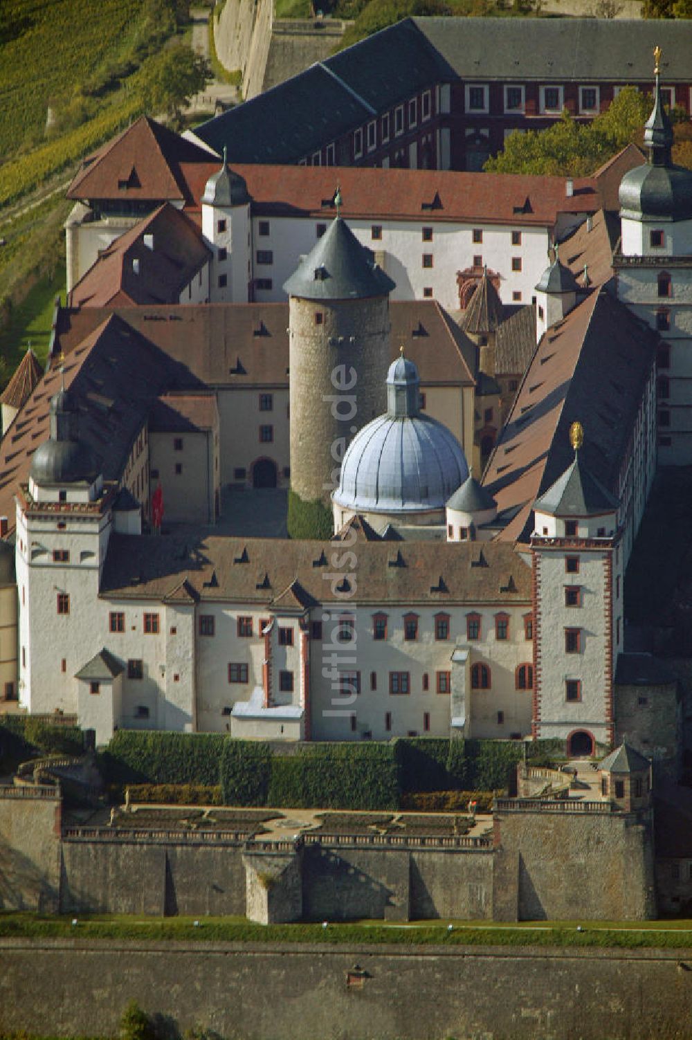 Würzburg von oben - Festung Marienberg Würzburg