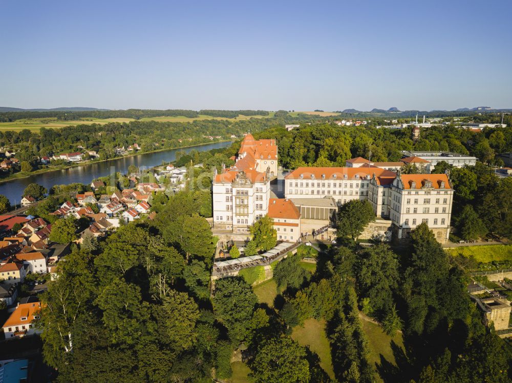 Pirna aus der Vogelperspektive: Festung Sonnenstein in Pirna im Bundesland Sachsen, Deutschland