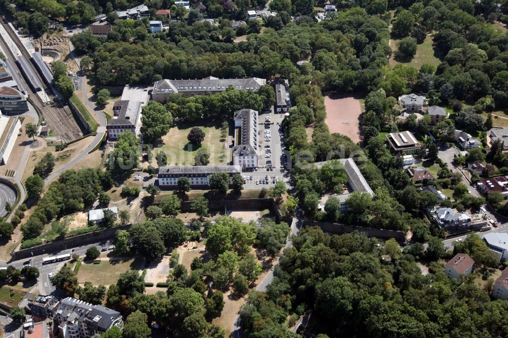 Mainz von oben - Festungsanlage Zitadelle in Mainz im Bundesland Rheinland-Pfalz