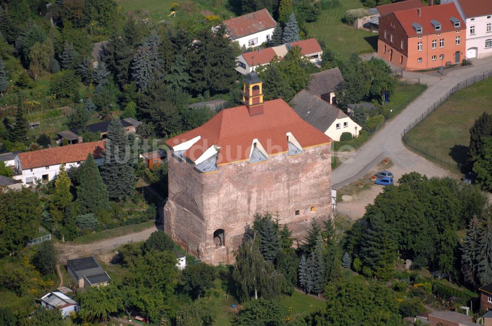 Peitz aus der Vogelperspektive: Festungsturm Peitz