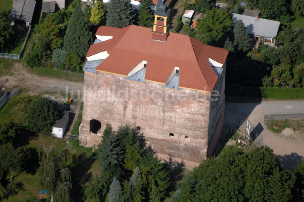 Peitz von oben - Festungsturm Peitz