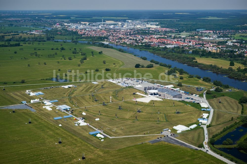 Luftbild Lutherstadt Wittenberg - Festwiese des Deutscher Evangelischer Kirchentag 2017 in Lutherstadt Wittenberg im Bundesland Sachsen-Anhalt