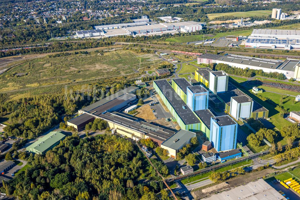 Dortmund von oben - Feuerbeschichtungsanlage der thyssenkrupp Steel Europe AG in Dortmund im Bundesland Nordrhein-Westfalen, Deutschland