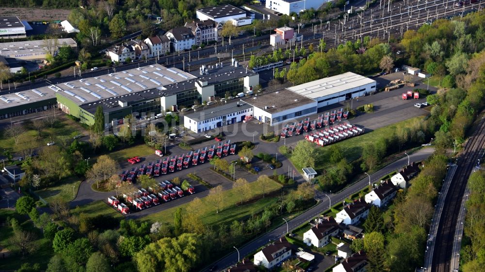 Luftbild Bonn - Feuerwehrfahrzeuge LF-KatS im Zi­vil­schutz-Be­stückungs­la­ger im Ortsteil Dransdorf in Bonn im Bundesland Nordrhein-Westfalen, Deutschland