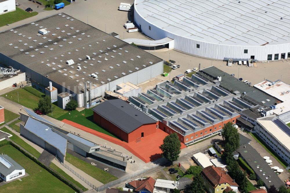 Weil am Rhein von oben - Feuerwehrhaus auf dem Vitra Campus in Weil am Rhein im Bundesland Baden-Württemberg