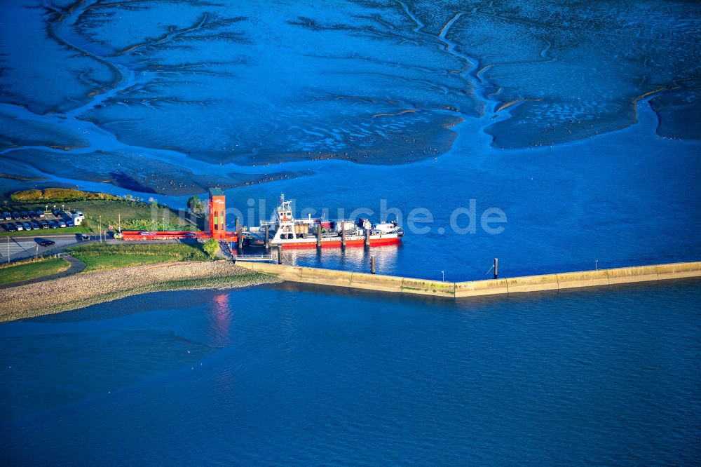 Luftbild Glückstadt - Fähr- Hafenanlagen an der Elbe in Glückstadt mit der Elbfähre Glückstadt im Bundesland Schleswig-Holstein, Deutschland