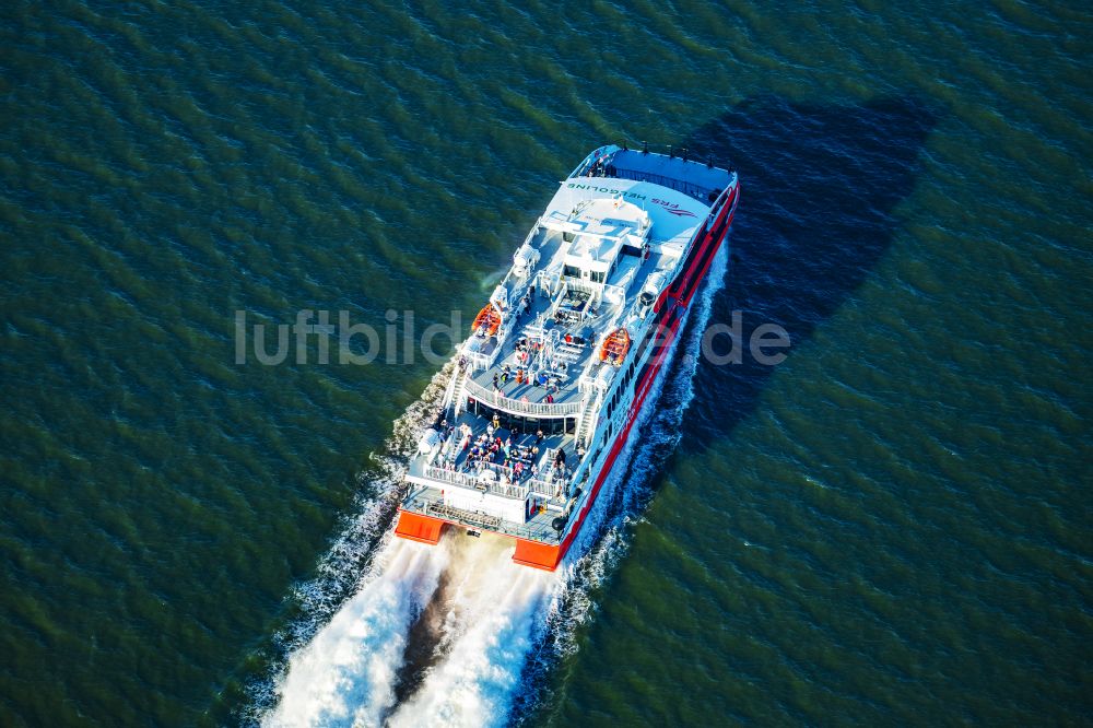 Brokdorf von oben - Fährschiff Halunder Jet auf der Elbe in Glückstadt im Bundesland Schleswig-Holstein, Deutschland