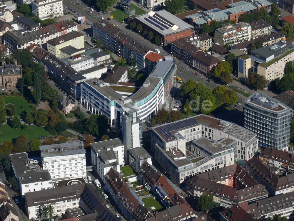 Luftbild Freiburg im Breisgau - Filiale der HypoVereinsbank in der Innenstadt von Freiburg, Baden-Württemberg