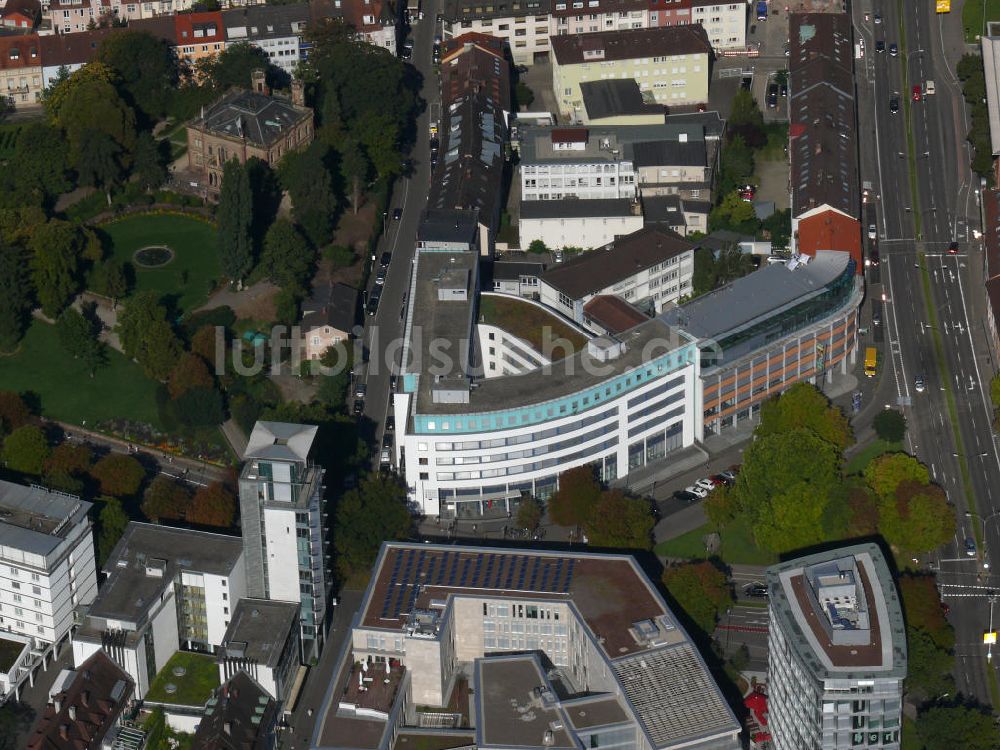 Luftaufnahme Freiburg im Breisgau - Filiale der HypoVereinsbank in der Innenstadt von Freiburg, Baden-Württemberg