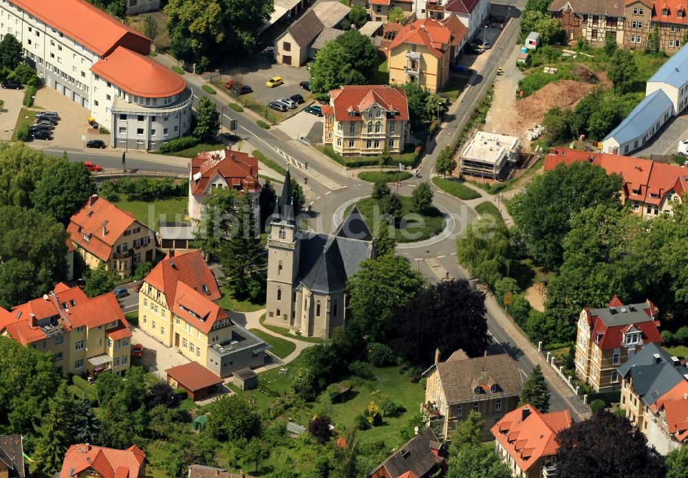 Luftbild Sondershausen - Finanzamt und St. Elisabeth Kirche in Sondershausen im Bundesland Thüringen