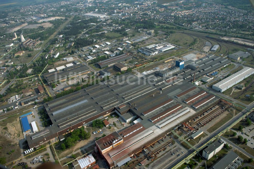 Eisenhüttenstadt von oben - Firmengelände der ArcelorMittal Eisenhüttenstadt GmbH (ehemals EKO Stahl GmbH) im brandenburgischen Eisenhüttenstadt