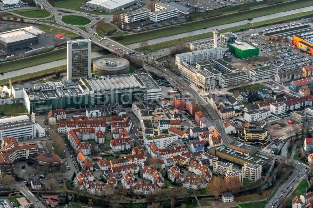 Offenburg von oben - Firmengelände der Burda Media in Offenburg im Bundesland Baden-Württemberg, Deutschland